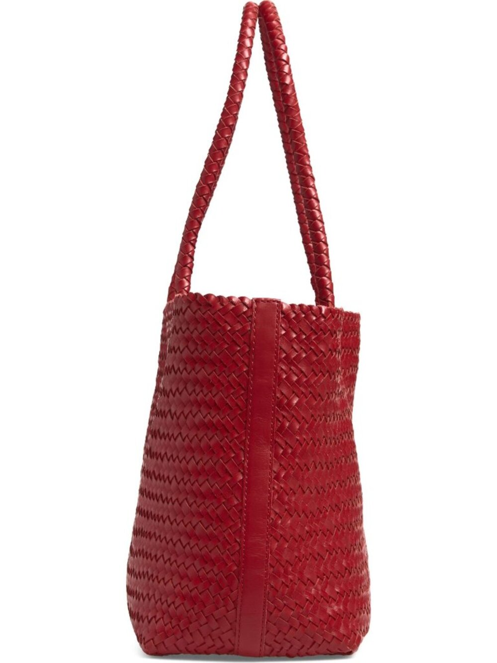 🆕MADEWELL Handwoven Large Leather Tote Handbag Red - Picture 6 of 10